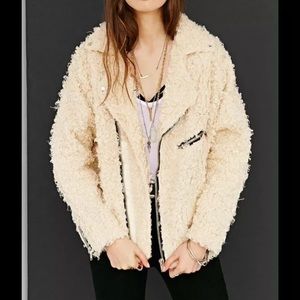 Urban outfitters UNIF cream fur coat